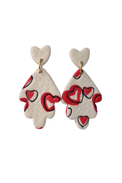 Hoja Blanca con Corazones Rojos