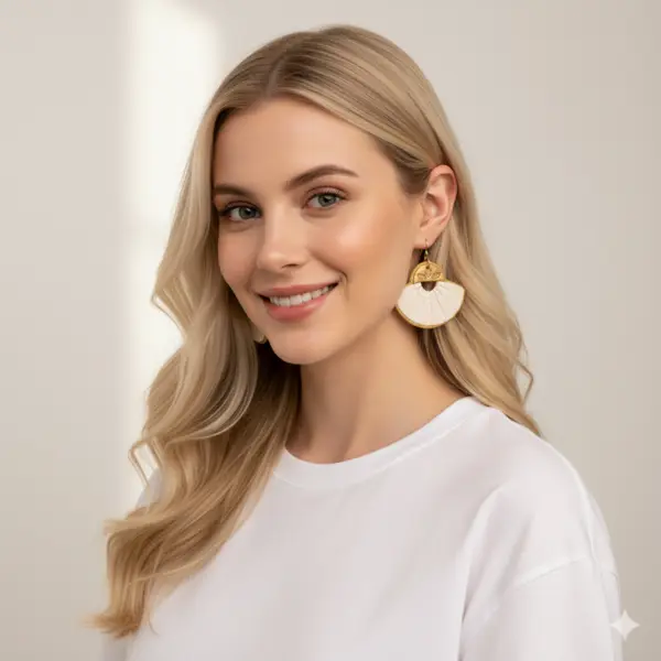 Macramé Abanico Blanco